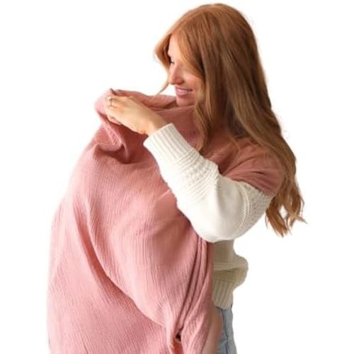 Snuggle Me Organic Muslin Nursing Cover Up for Baby Breastfeeding - Gumdrop