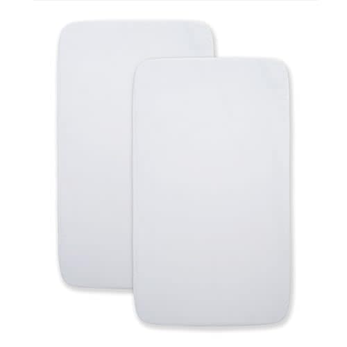 HALO BassiNest Beside Sleeper Fitted Sheets, 100% Organic Cotton, 2 Pack