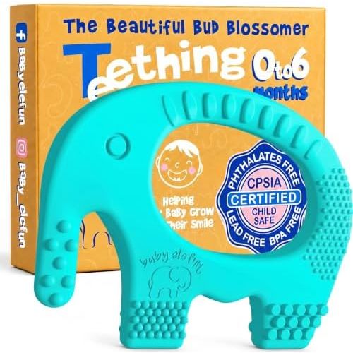 Baby Teething Rings 5X Pain Relief Zero Delay 0-6 Months Turquoise