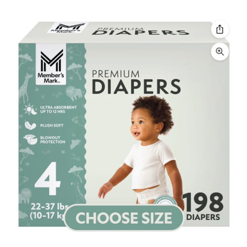 Member's Mark Premium Baby Diapers, Sizes Newborn - 8 - Samsclub.com