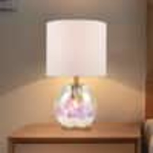 Monteaux Lighting 15.63 in 2-Light Antique Brass Table Lamp with Fabric Shade HPI-10608