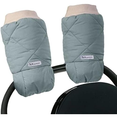 7AM Enfant Stroller Warmmuffs Gloves - Anti-Freeze Stroller Mittens for Handlebars, Water Repellent Hand Warmer Muff for Cold Weather, Plush Lined Stroller Warmmuffs | Winter Stroller Accessories