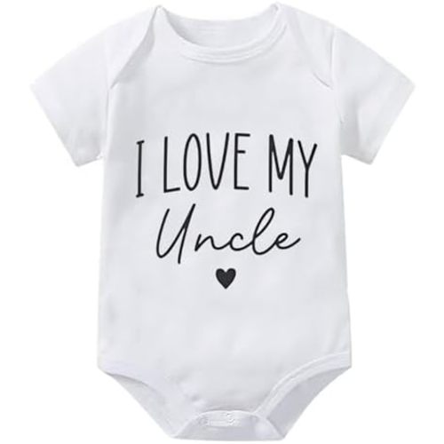 I Love My Uncle Newborn Outfits Baby Clothes Short Sleeve Funny Baby Onsies Infant Romper