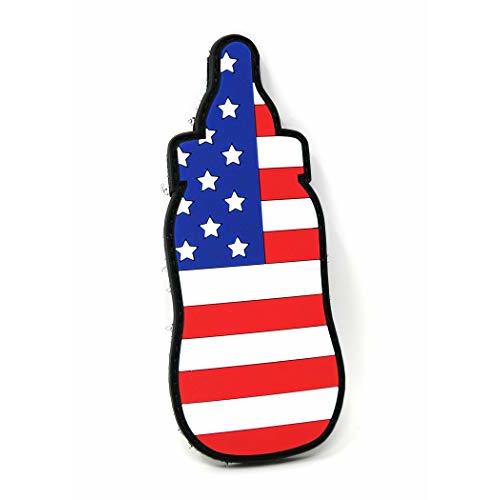 American Flag Baby Bottle Diaper Bag PVC Hook and Loop Patch | Funny Tactical Patch