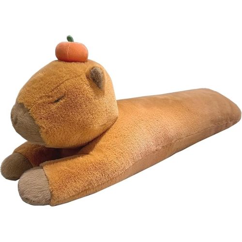 Hofun4U Capybara Plush Pillow, Capybara Stuffed Animal with Persimmon Plush, Capybara Plush Long Body Pillow (47 inch)