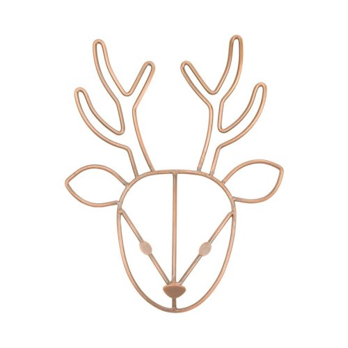 Deer Shaped Wire Nursery Wall Decor, Copper Finish