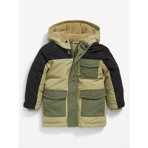 Water-Resistant Color-Block Snow Jacket for Toddler Boys
