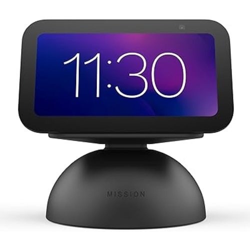 Mission 2-in-1 Tilt & Battery Stand for Echo Show 5 (3rd Gen, 2023 Release) (Make Your Echo Show Portable) - Charcoal Black