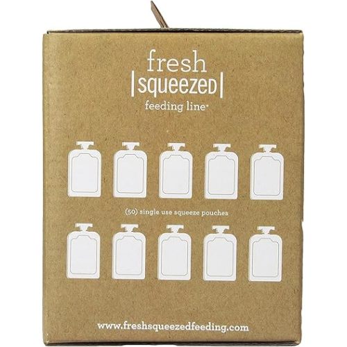 Infantino Disposable Squeeze Pouches - Pack of 50 Disposable Pouches for Portable Homemade semi-Solid Food for Babies and Toddlers, BPA and PVC Free, Freezer Safe