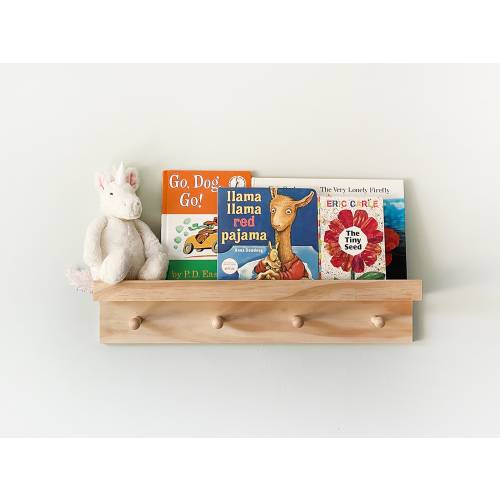 Shelf Shaker Peg Hanger, Montessori Style Shelf Clothes Hanger, Nursery Coat Rack, Baby Room Shelf, Coat Rack, Wooden Peg Rail, Minimalist