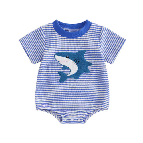 SHARK Striped Onesie - Hazel & Bo