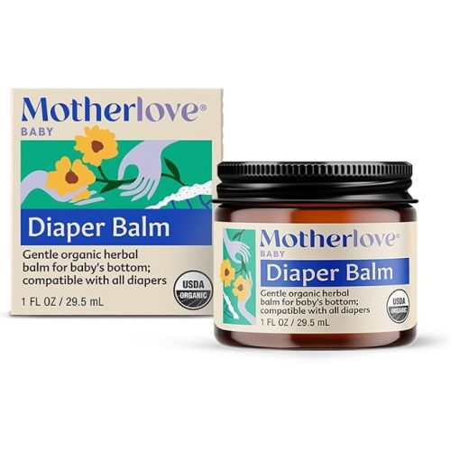 Motherlove Soft Bottom Baby Balm (29.5 mL) Cloth Diaper Safe Herbal Ointment – Free of Zinc Oxide & Petroleum – Soothes Baby’s Irritated Bottom & Restores Yeast Balance