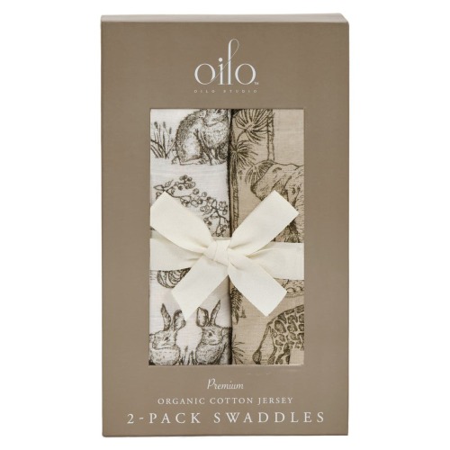 Assorted 2-Pack Organic Cotton Jersey Swaddle Blankets