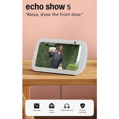 Amazon Echo Show 5 (newest model), Smart display, Designed for Alexa+, 2x the bass and clearer sound, Glacier White