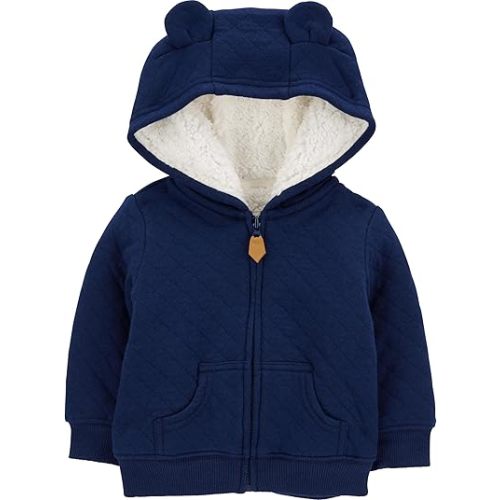 Simple Joys by Carter's Baby Hooded Sweater Jacket with Sherpa Lining