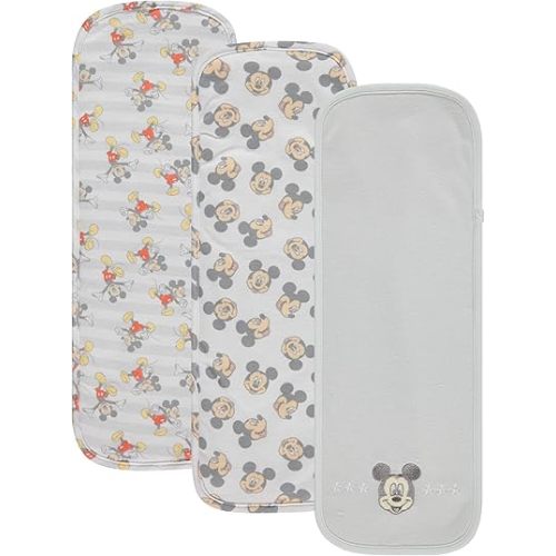 Disney Baby Burp Cloths 3 Pack – 100% Cotton – Mickey Mouse, Minnie Mouse, Winnie The Pooh, Dumbo – Soft & Absorbent Newborn Essentials for Boys & Girls