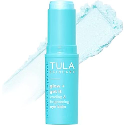 TULA Skin Care Eye Balm Glow & Get It - Dark Circle Treatment, Instantly Hydrate and Brighten Undereye Area, Portable and Perfect to Use On-the-go, 0.35 oz.