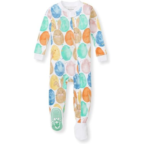 Burt's Bees Baby Girls' Snug Fit One-Piece Footed Non-Slip Sleeper Pajamas