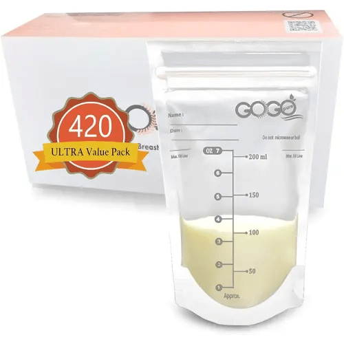 420 CT ULTRA Value Pack Breastfeeding Breastmilk Storage Bags - 7 OZ, EACH PRE-STERILIZED By Gamma Ray, BPA Free, Leak Proof Storing Double Zipper Seal, Self Standing, for Refrigeration and Freezing