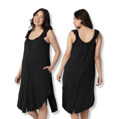 Kindred Bravely Labor and Delivery Gown, 3 in 1 Hospital Gowns for Women Labor Delivery, Ruffle Straps