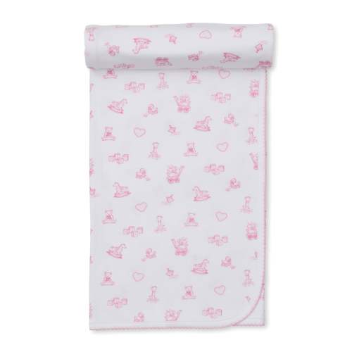 Vintage Toy Treasures Pink Blanket
