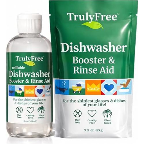 Truly Free Dishwasher Booster & Rinse Aid Kit - 12oz Bottle + 1 Fill, 3oz