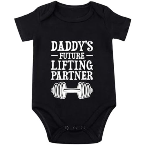Funny Daddy'S Future Lifting Partner Boy Baby Clothes Boy Dad Newborn Baby Daddy Future Bodysuit
