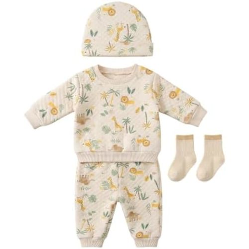 Baby Boy Outfit Winter Clothes Animal Sweatshirt Long Pant Set