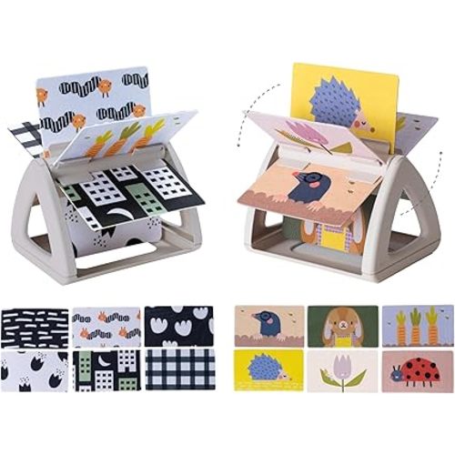 Taf Toys Infant Tummy-time High Contrast rattling Activity Book with Art Cards for Baby, Baby Product for Newborn Educational Toys for 3 Essentials Developmental Learning Stages