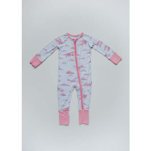 Charlie Zippered Romper in Blush – Plane Baby