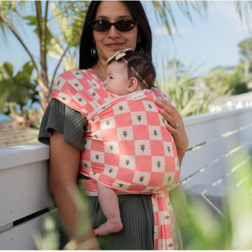 Darling Baby Wrap (7-35 lbs) | Tulip & Check Print | hope&plum