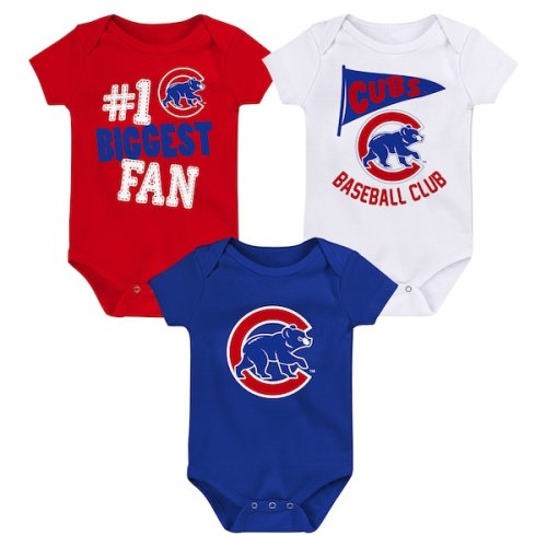 Chicago Cubs 3-Pack Fan Pennant Bodysuit Set