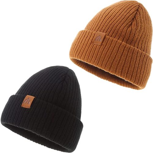 LMLALML Beanie for Toddler Boys Elegant Baby Beanie Knit Winter Hat for Kids - 0-24 Months - Black Yellow