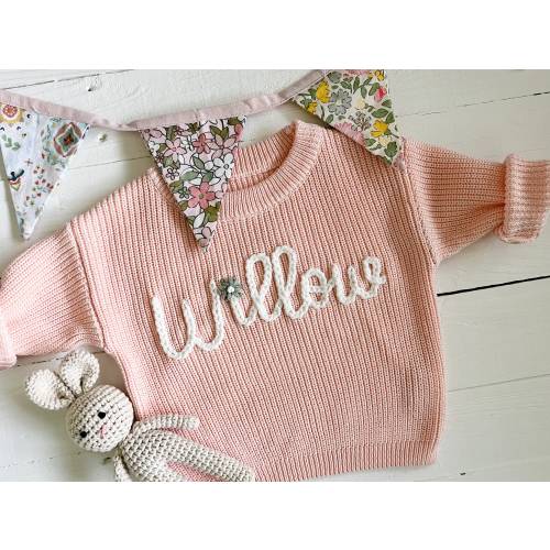 Personalized Hand Embroidered Baby and Toddler Sweaters
