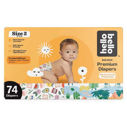74 Count Disposable Baby Diapers - Size 2