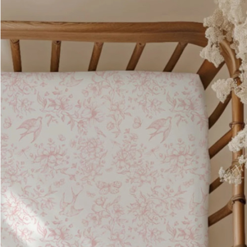 Botanical Lullaby - Toile Bamboo Crib Sheet