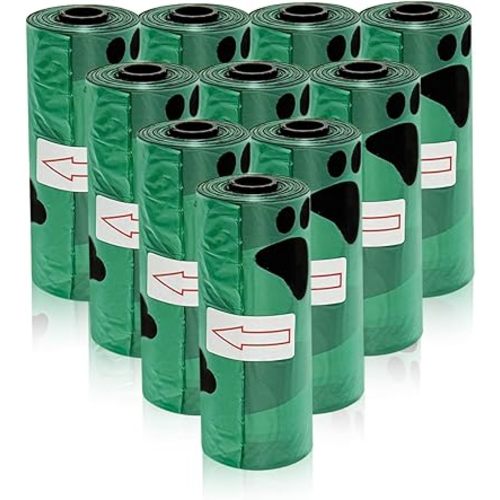 JSQBSECL Dog Poop Bags, 150 Count Heavy Duty Waste Bags for Dog, Doggy Poop Bags for Outdoor Walk | Leak-proof | Sturdy | Easy Open | Scented (Deep Green, 150 Count (10 Roll))