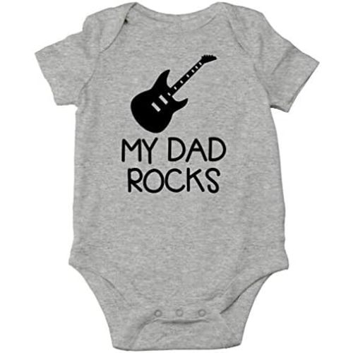 AW Fashions My Dad Rocks Baby Bodysuit Funny Adorable Newborn Unisex Boys Girls Romper Clothing Outfits