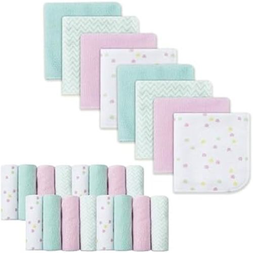 softan Baby Washcloths, 24Pack Baby Wash Cloths Extra Soft & Ultra Absorbent, Baby Towels and Washcloths Face Towel Unisex for Boys Girls Face & Body, Washclothes Gentle on Sensitive Skin, 9x9 Unicorn