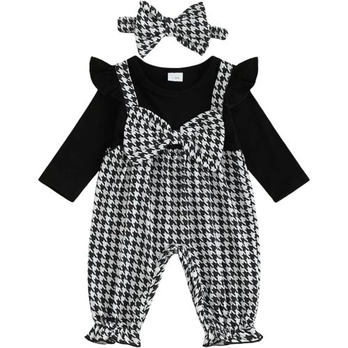YINGISFITM Newborn Baby Girl Clothes Long Sleeve Romper One Piece Jumpsuit Fall Winter Infant Outfits 0 3 6 9 12 18 Months