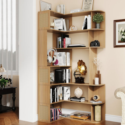 Bay Isle Home™ Corner Shelf 7-tier Corner Bookshelf | Wayfair