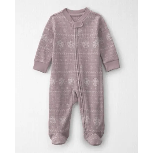 Baby Girl Fair Isle Waffle Knit Sleep & Play Pajamas Made with Organic Cotton - Little Planet | Carter's