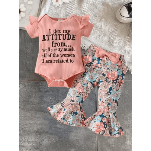 letter print short sleeve romper flared pants headscarf - Temu