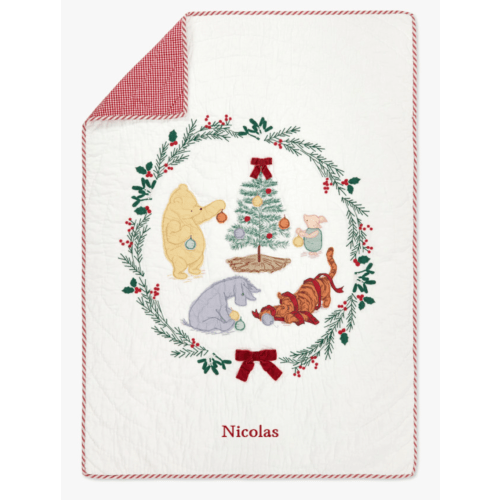 Disney's Winnie the Pooh Holiday Baby Quilt | Pottery Barn Kids