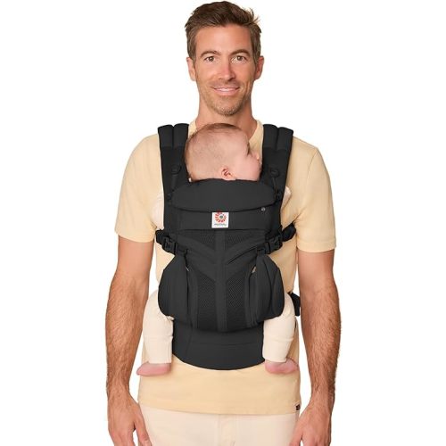 Ergobaby Omni Classic (formerly OMNI 360) All-Position Baby Carrier for Newborn to Toddler with Lumbar Support and Cool Air Mesh, 7-45 Pounds, Onyx Black, One Size