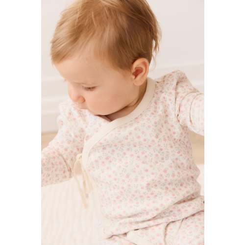 Organic Cotton Wrap Onepiece - Posy Garden Pink