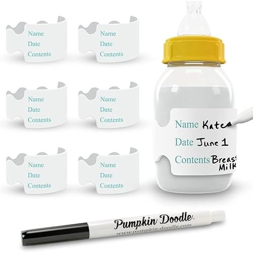 Pumpkin Doodle The Original Write and Reuse Baby Bottle Labels for Daycare