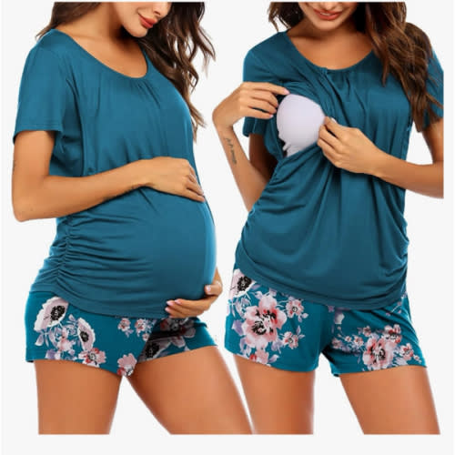 Ekouaer Womens Maternity Pajamas Nursing Pjs for Breastfeeding Soft Postpartum Lounge Sets Sleepwear Layer Pregnancy Clothes
