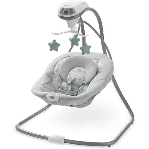 Graco Simple Sway Baby Swing, Side‑to‑Side Motion, Infant Swing with 6 Speeds, Vibration, Ivy