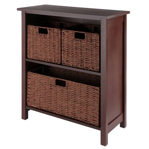 Winsome Wood Milan 4-piece Shelf & 3 Foldable Baskets Set